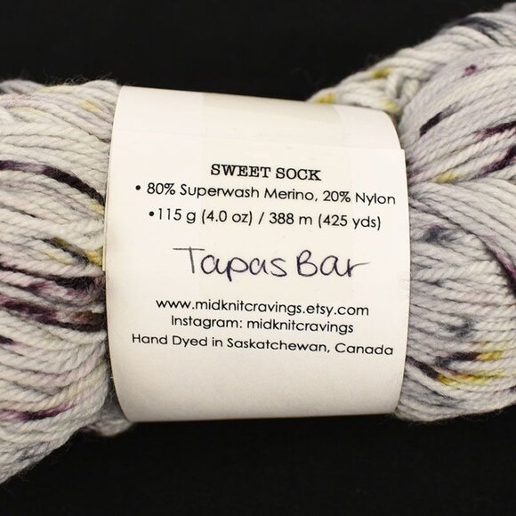 Midknit Cravings Sweet Sock Yarn Hand-Dyed SW Merino 425yds Tapas Bar Colorway - Picture 3 of 3
